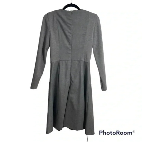 Akris Punto gray wool fit and flare dress 6 - Picture 3 of 7